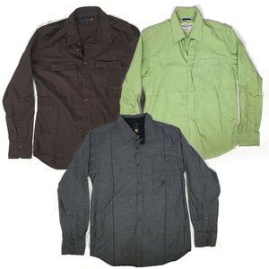 LOT of 3 Mens Medium Button Down Shirts up dress M